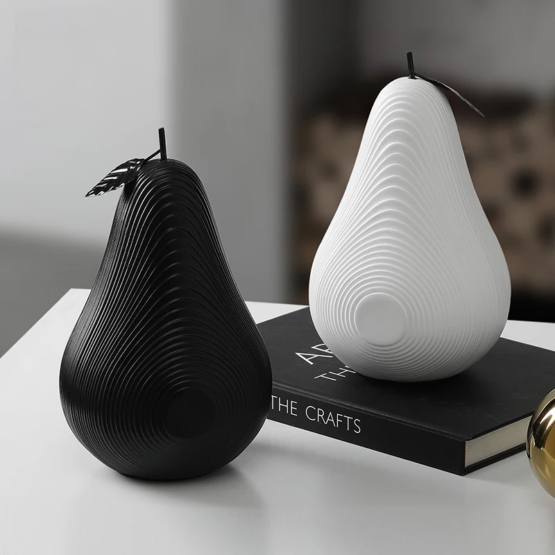 Wholesale black and white resin apple sculpture handicraft resin apple display home decoration pieces