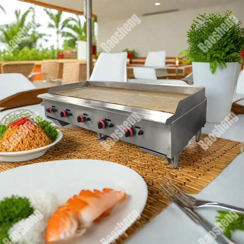 Commercial Griddle Restaurant Kitchen Stainless Steel Flat Top Griddle Grill Cast Iron Plate Griddle