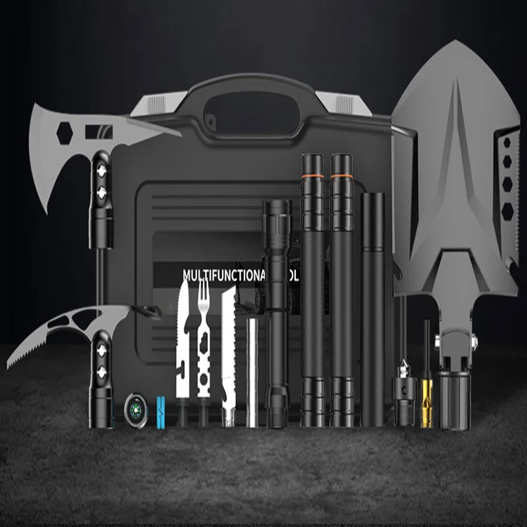 Оптовая торговля кемпинг на открытом воздухе развития выживания Комплект для выживания многофункциональный набор инструментов ручной инструмент для отдыха на открытом воздухе