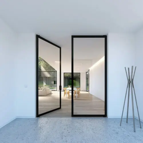 elegant design aluminum tempered glass  interior glass doors interior doors casement door for house and commercial building
