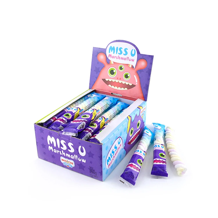 12g hot selling fruity twist marshmallow halal strawberry flavor twist marshmallow candy