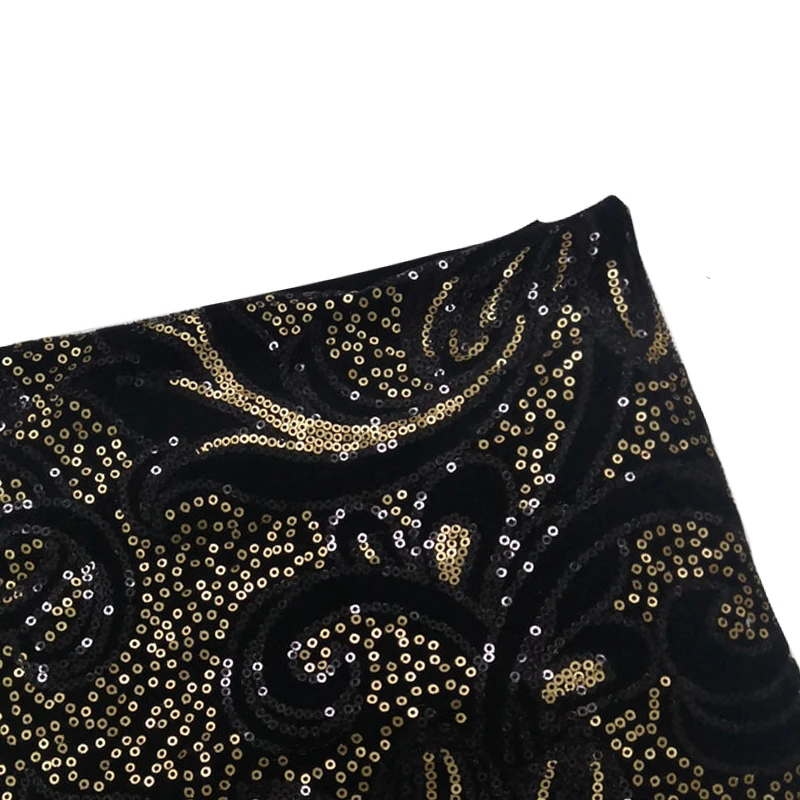 Luxury bead flower design African velvet lace fabric with shinny sequin embroidery for clothing