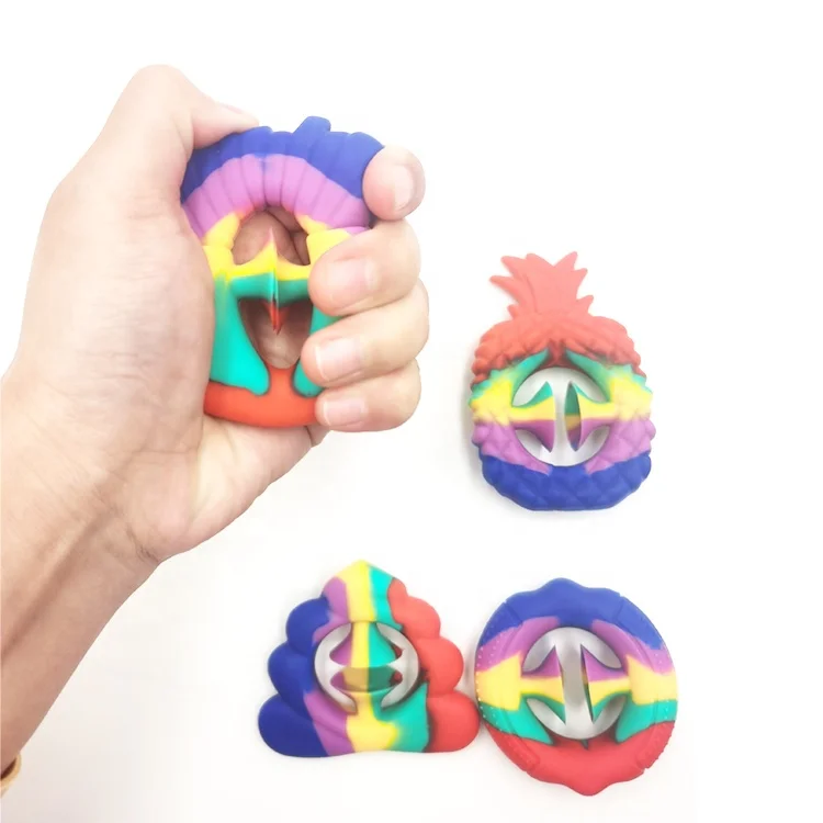 Wholesale Top Sell  Silicone Training Hand  Finger Stress Relief Gift Grip Ring Fidget Toy For Child Adults