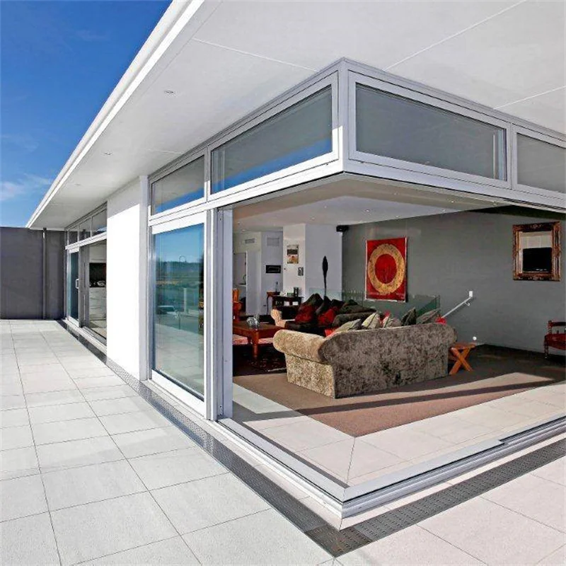 Low MOQ electric garage door double glass tinted glass modern entry aluminum patio door