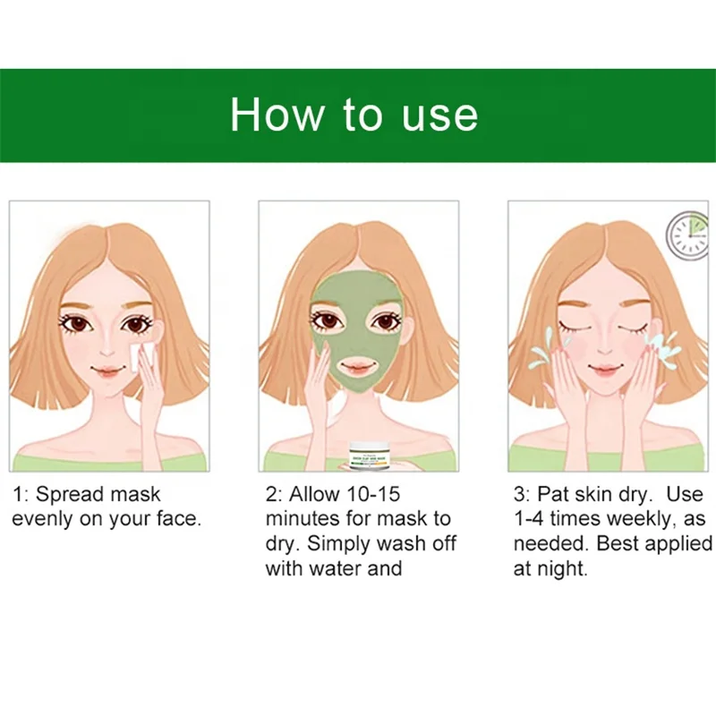 2021s Customized Green Tea Detox Clay Mask Deep Cleansing Pore Minimizer Blackhead Remover Mud Spa Exfoilate Acne