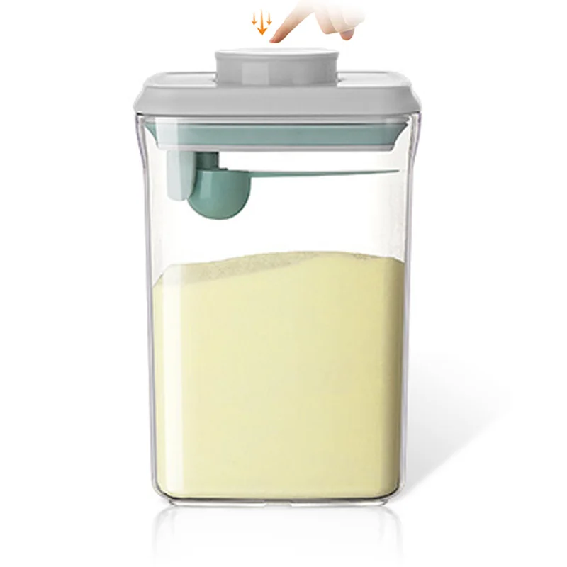 Hot Sell Baby Food Storage Formula Milk Powder Dispense Box With Scraper . Kitchenware Pop Up Milk Powder Container