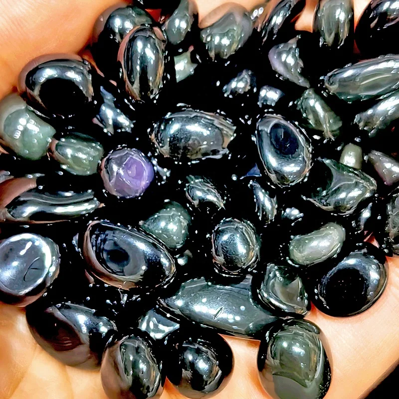 Wholesale Pocket Stone Polished Rainbow Obsidian Tumbled Stone Crystal Healing Crystal Tumble Palm Stone