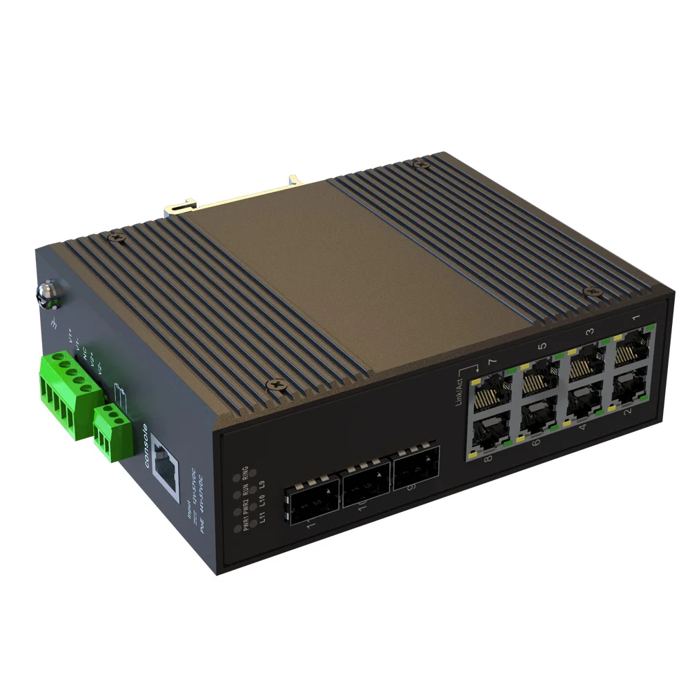 Outdoor IP Camera 100Mbps Fast Ethernet 11 Port Managed Industrial Ethernet Switch