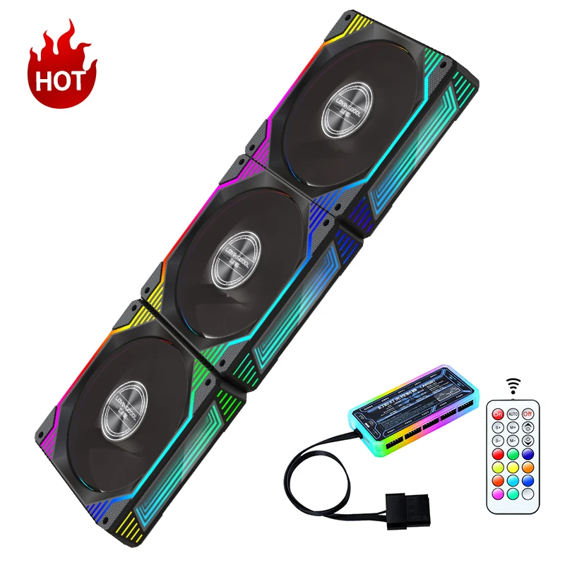 Hot sell 120mm RGB Fan and 5V ARGB PC Case Fan for Computer Gaming Case CPU Cooler Cooling Fans