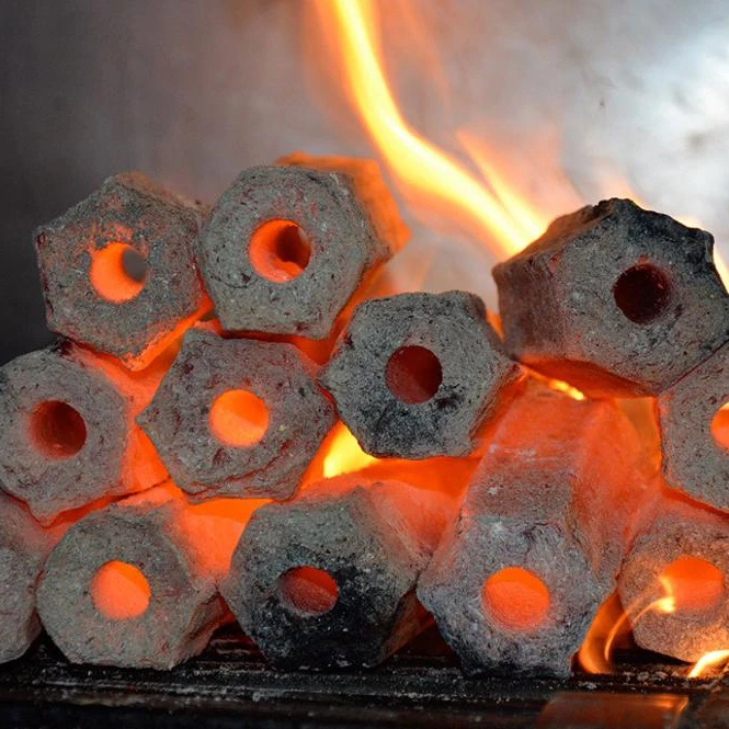 Bulk Production  Wholesaler Bamboo Sawdust Hexagonal Shape Charcoal