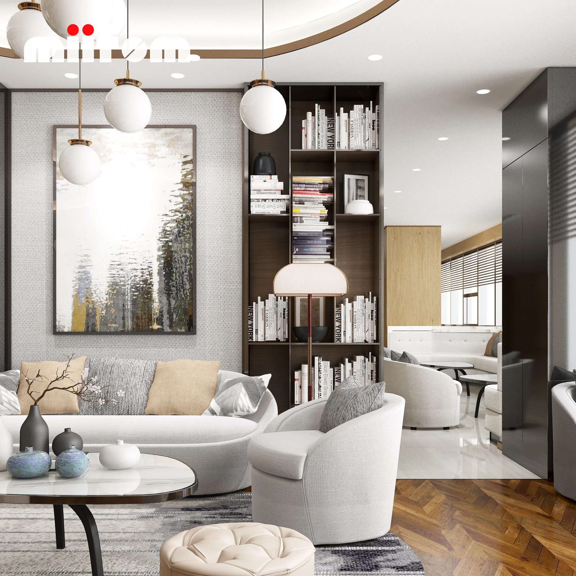 Versatile Modular Display Cabinet with Customizable Shelves and Storage Options