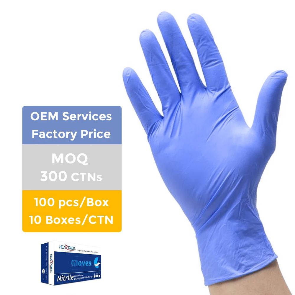 Disposable M4.0g violet blue Nitrile Glovees Powder Free Medical Exam Use bulk nitrile glovees