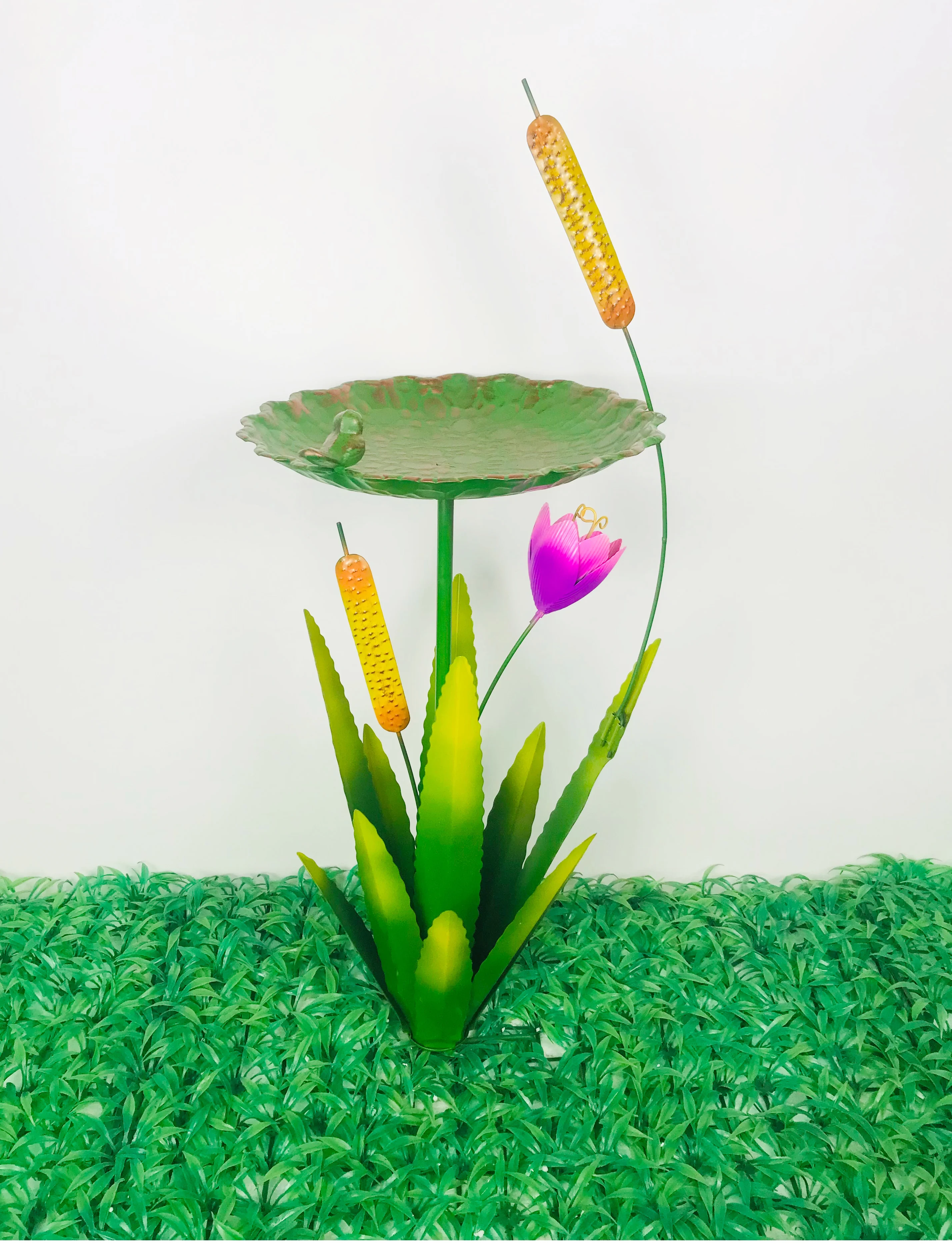 Bird Bath stake Antique Garden Iron Plant Trellis With Decorative Hummingbird flower Detachable garden decoration outdoor