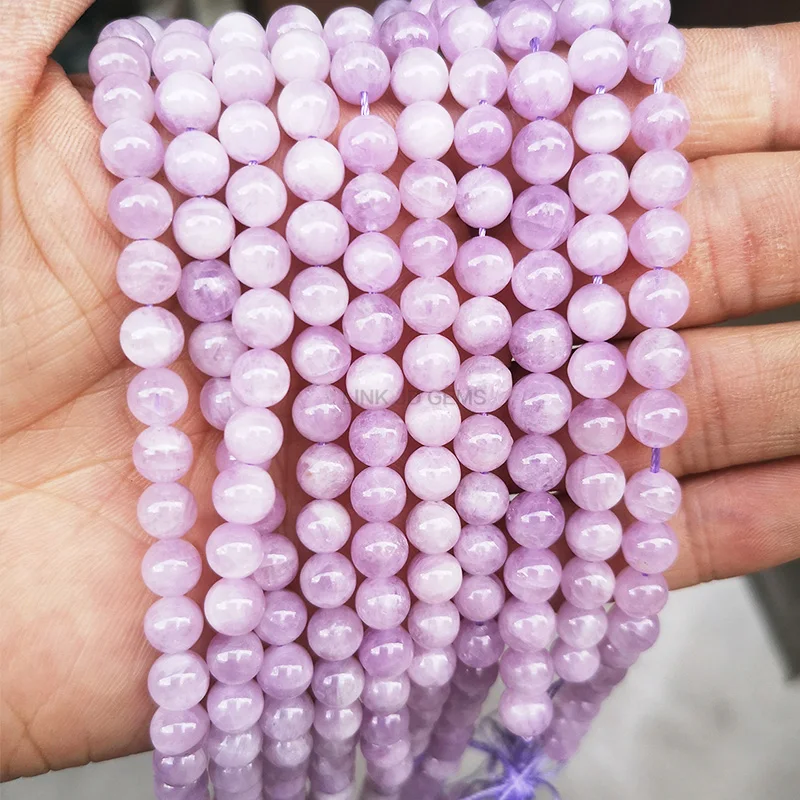 Rough Gemstone Round Purple Loose Stone  Raw Matte  Wholesale  Crystal  Pink Kunzite Beads