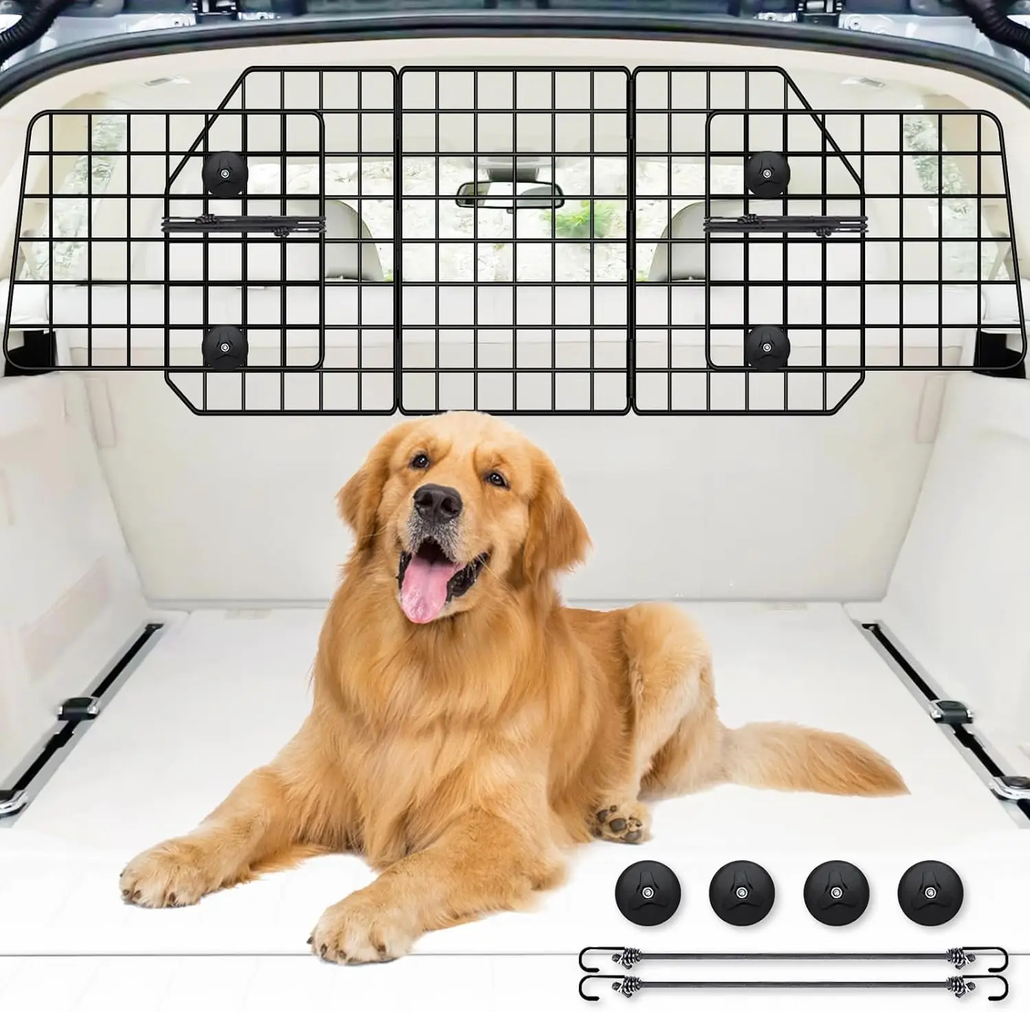 Car interior accessories Full Coverage Adjustable Large Pet Barrier Dog Car Barrier Rear seat fence