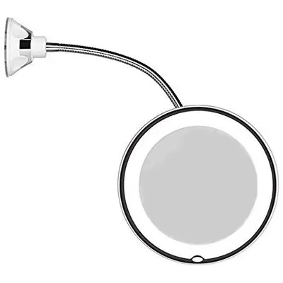  10xmagnifying макияж зеркало Регулируемая Гибкая гусиная шея светодиодный свет ванная комната косметическое с присоской 360 градусов