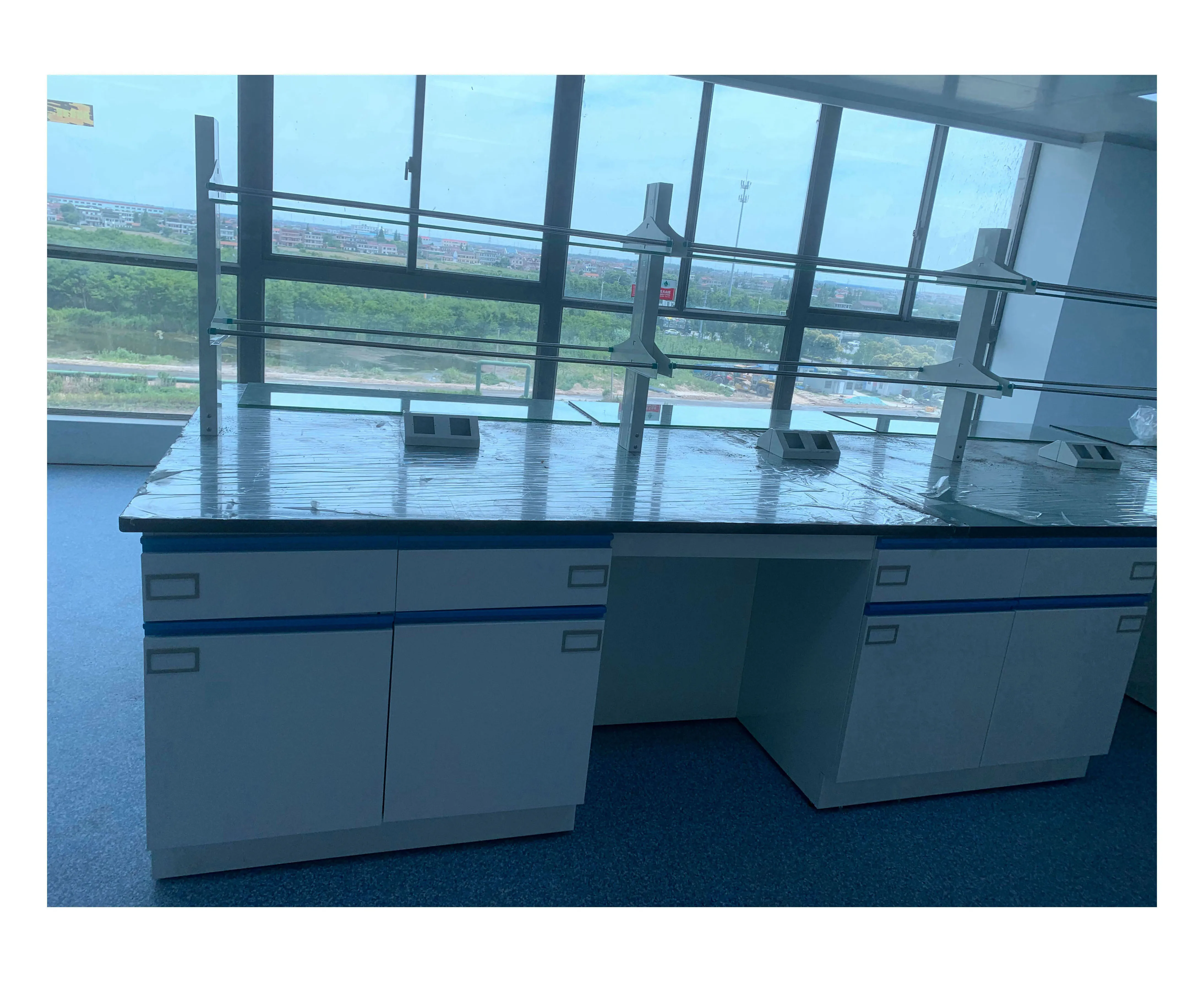All Steel Structure convenient Central Side Island Laboratory Workstation