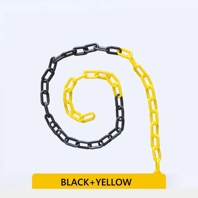 6mm 8mm 10mm Road Warning Plastic Chain Safety Traffic Yellow Black Barrier Link for Cones