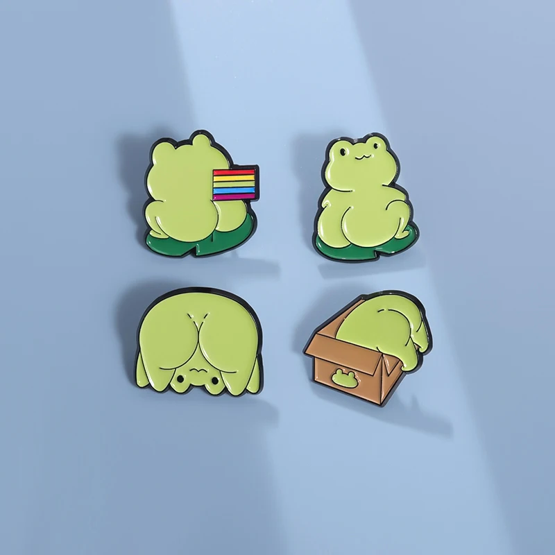 Cute and Funny Frog Enamel Brooch Fashion Clothing Accessories Gift for Friends