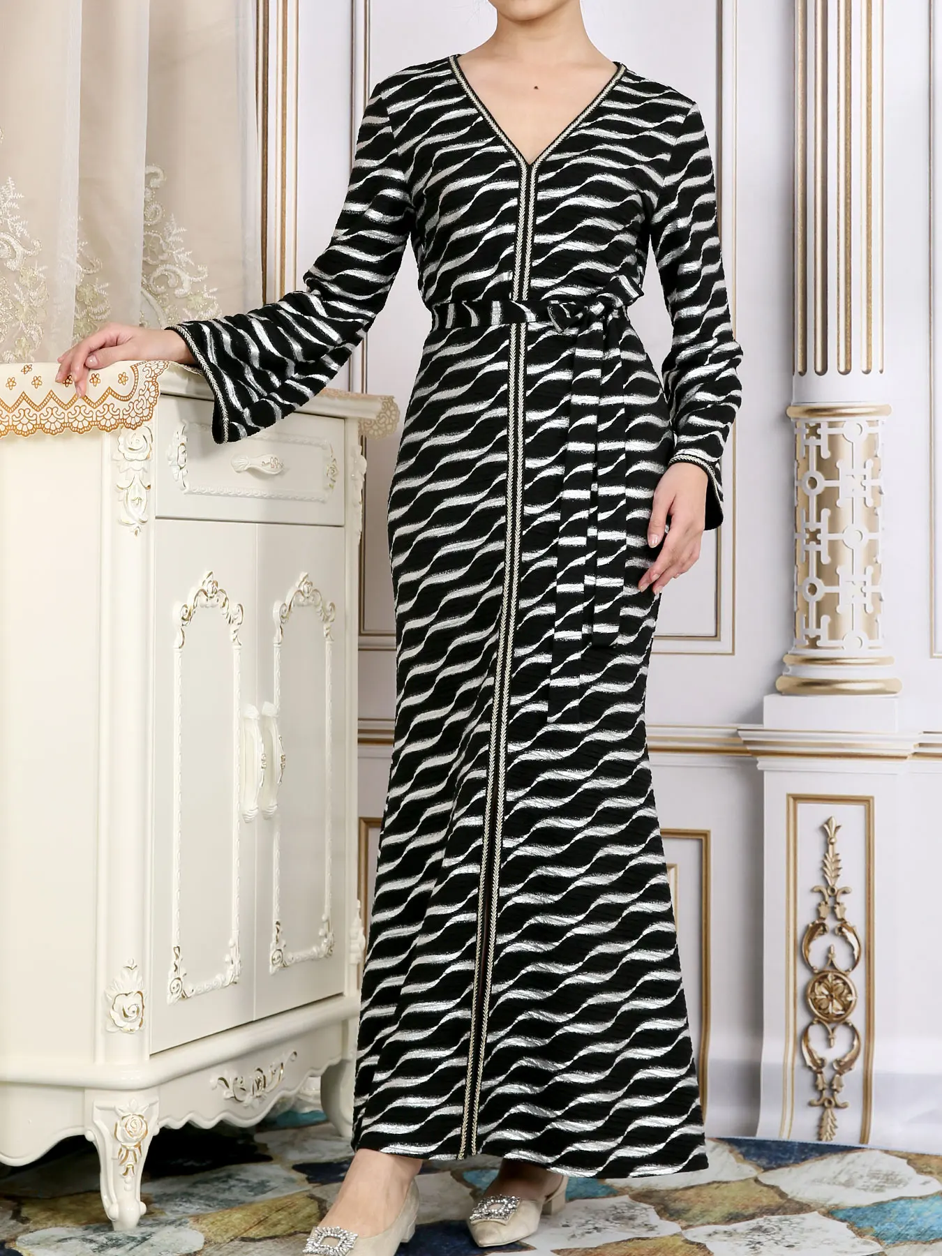 Fashion elegant pakistan islamic clothing women muslim long sleeve maxi fancy dresses