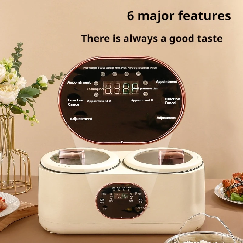 Smart Independent Double Gall Double - flavor Hot Pot Electric Cooking Pot Two - flavor Hot Pot