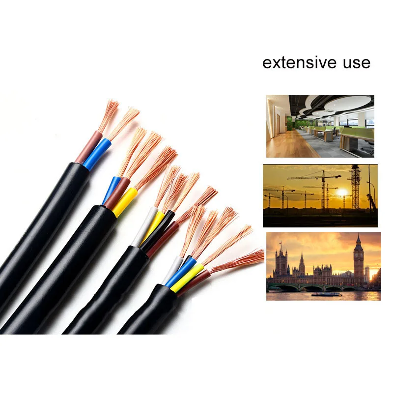 JH RVV Cable 4 Core 1.5MM 2.5MM 4MM 6MM 6MM  PVC Insulated and Sheathed Electrical Power Wire Flexible Cable