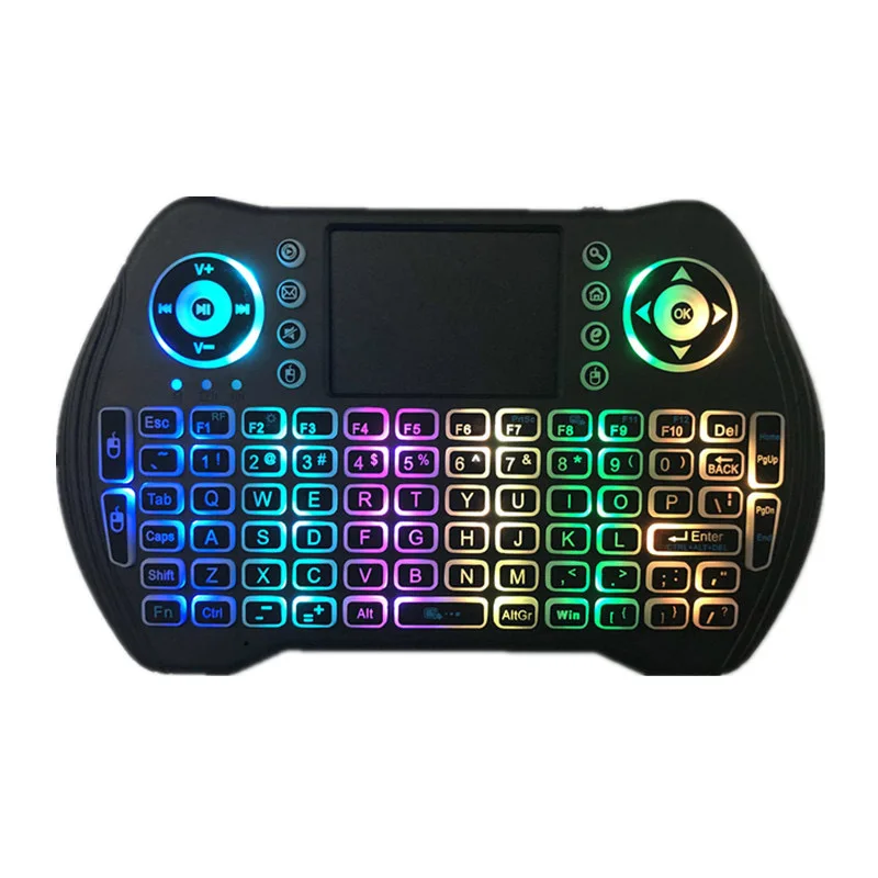 MT10  2.4G USB Mouse 7 Color LED Backlit Marquee Keypad Wireless Remote Control Mini Keyboard