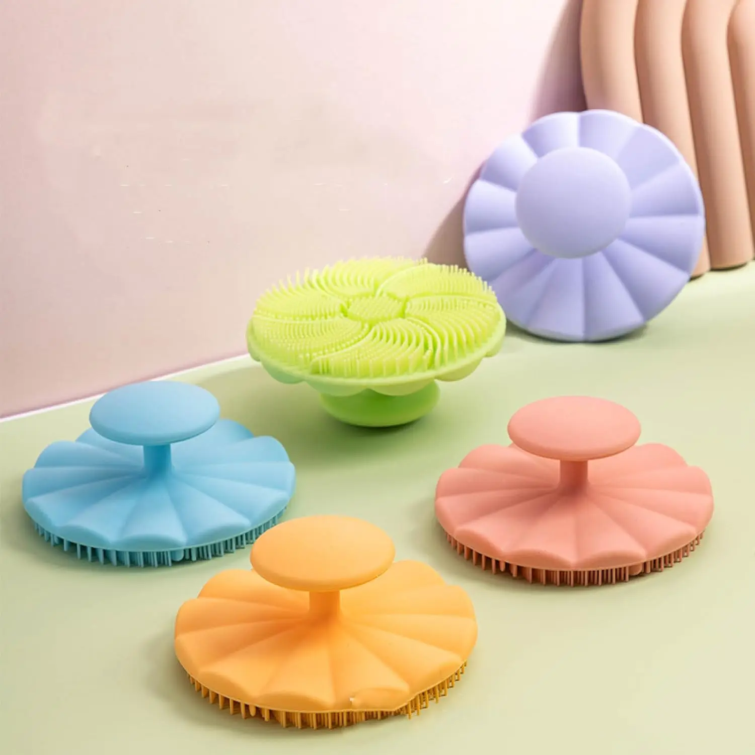 Silicone Facial Brush: Gentle Cleanse, Massage & Makeup Removal. Soft Bristles. Skin-Friendly. Beauty Tool.