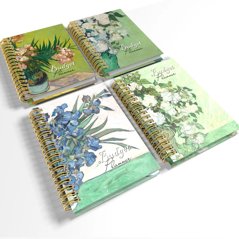 Custom Financial Goal Plan Hard Cover Spiral A5 Notebook Printing Undated Monthly Weekly Daily Budget Finance Planner