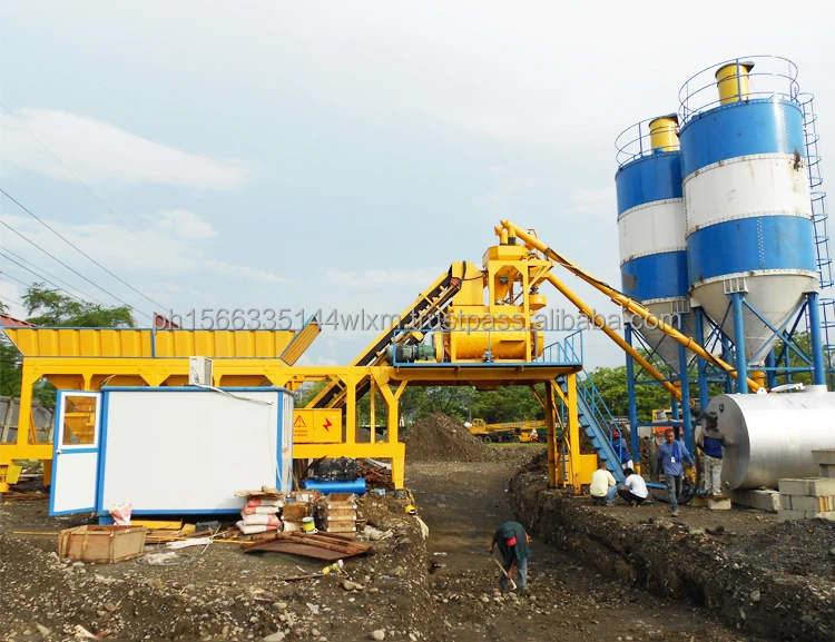 High quality yhzs75 electric portable cement concrete mixer plant mobile ready mix concrete plant