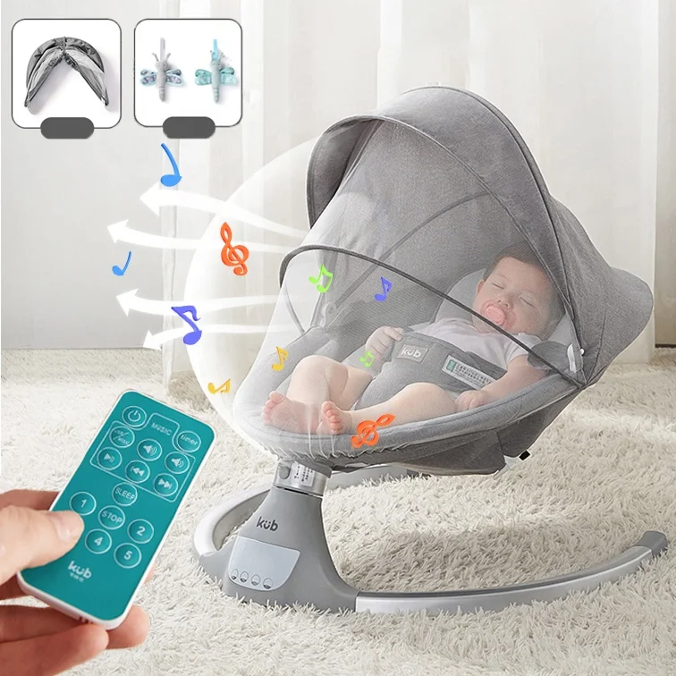 KUB Remote Control Music Cradle Swing Baby Rocker Chair Safety Newborn Bassinet Baby Electric Rocking Chair For Baby