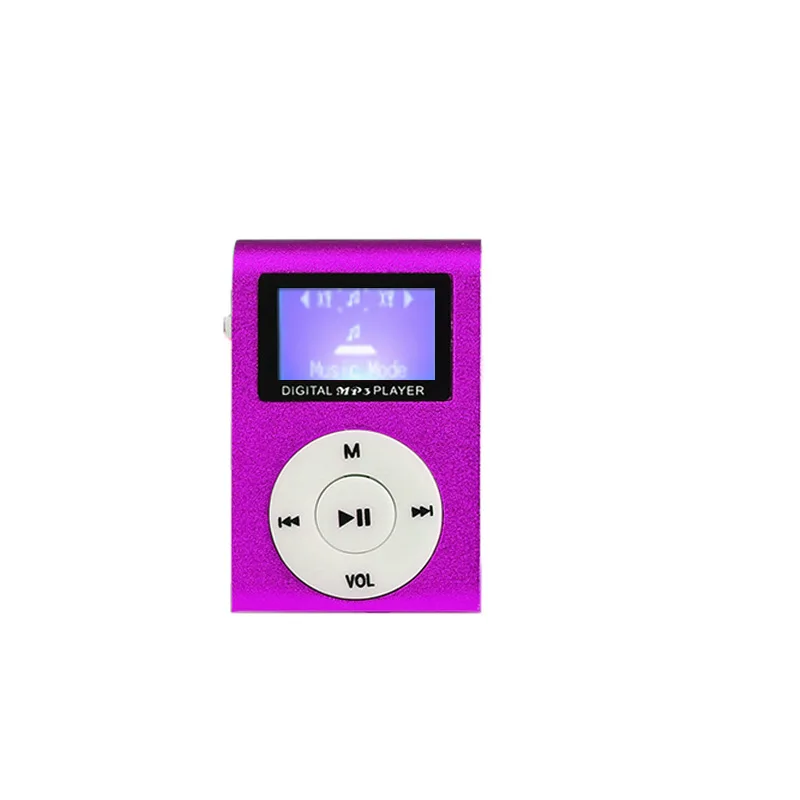 Бесплатная доставка Мини USB MP3-плеер с металлическим зажимом ЖК-экран поддержка 32 ГБ Micro SD TF слот для карты цифровой MP3 музыкальный
