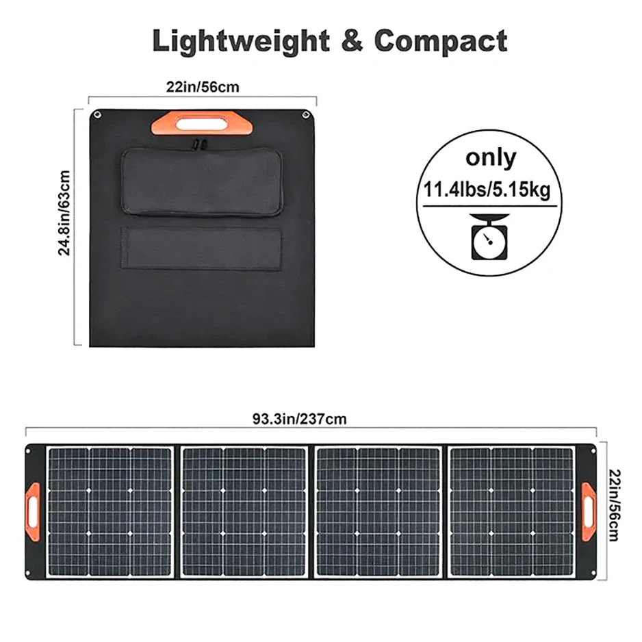 In Stock ETFE Waterproof Folding 100w 200w 300w 400 watt Portable Solar Panel Portable Power Station For Home