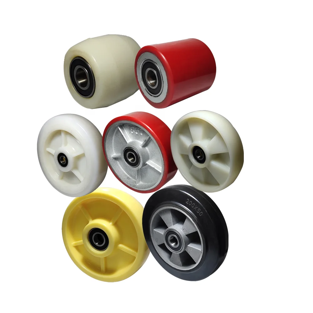 Aluminum Core Double Dall Bearing White Nylon Castor Wheel Loading 500kg Forklift Roller Casters Wheels