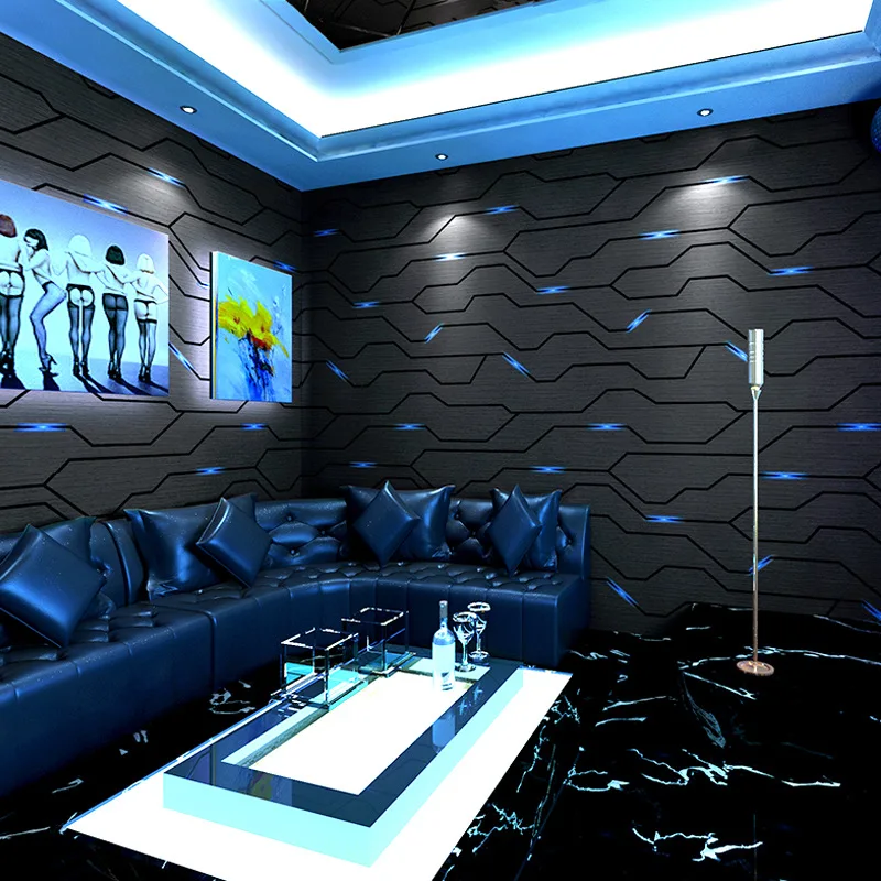 2022 3D PVC Wallpaper KTV Bar Home Decor Paper Rolls Wholesale