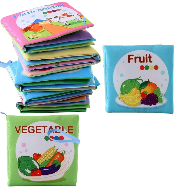 Baby Cloth Books Baby Puzzle Cloth Book Infant Baby Quiet Books Educational Stroller Rattle Toys Parent-child Interactive Sound