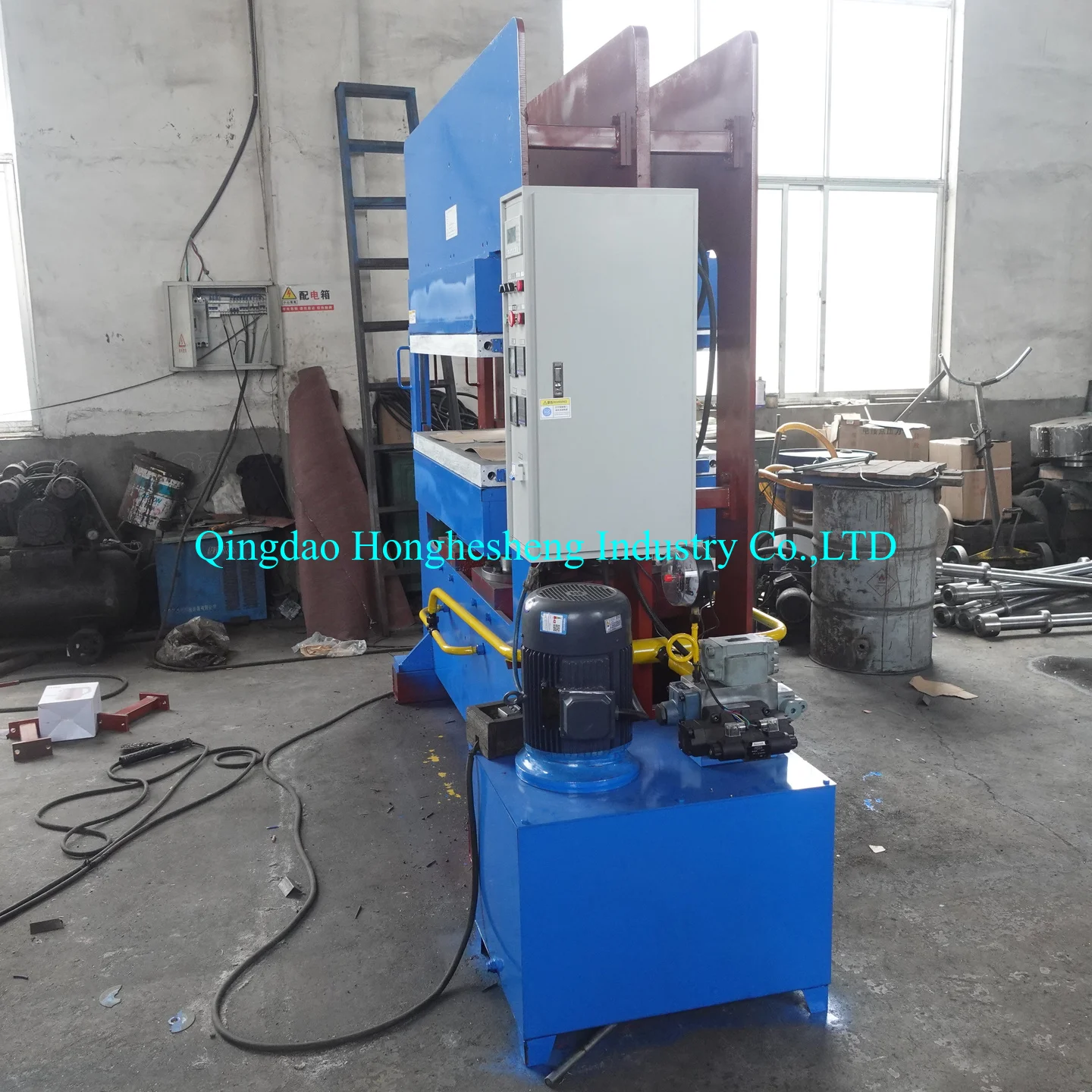 Frame type hot press for rubber tire and tread hot press equipment