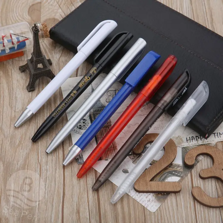 Pen Clip Advertisement Rotating Ballpoint Pens For Advertisements With Large Printing Area Custom Logo Factory