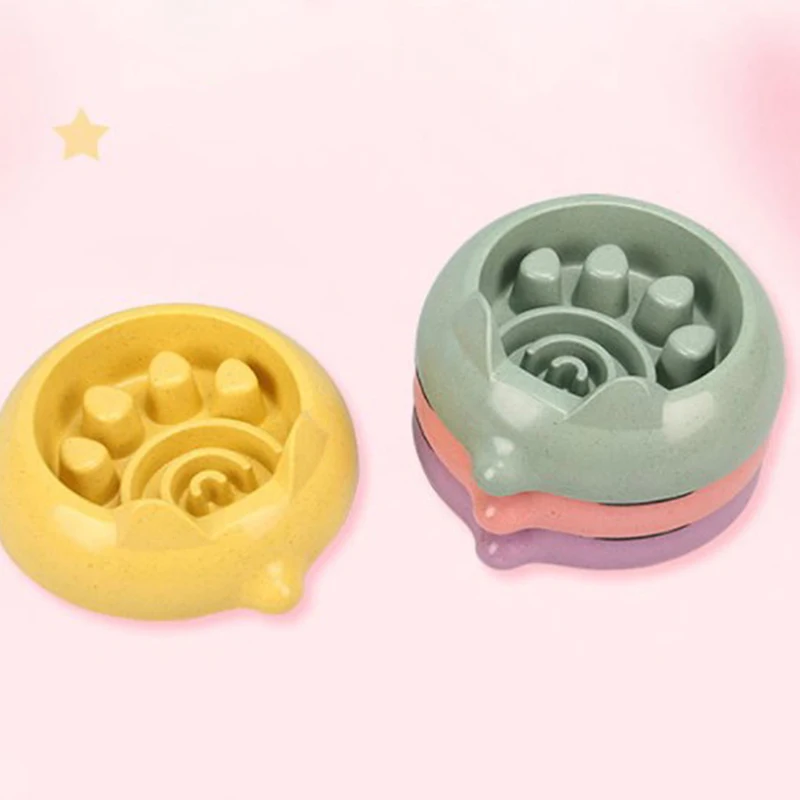 wholesale new design colorful plastic custom pet feeder bowl slow bamboo fiber pet dog feeding bowl