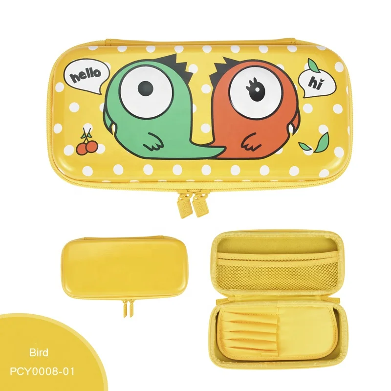 EVA PU multilayer animal octopus bear frog bird kawaii kids cute 3D pencil case