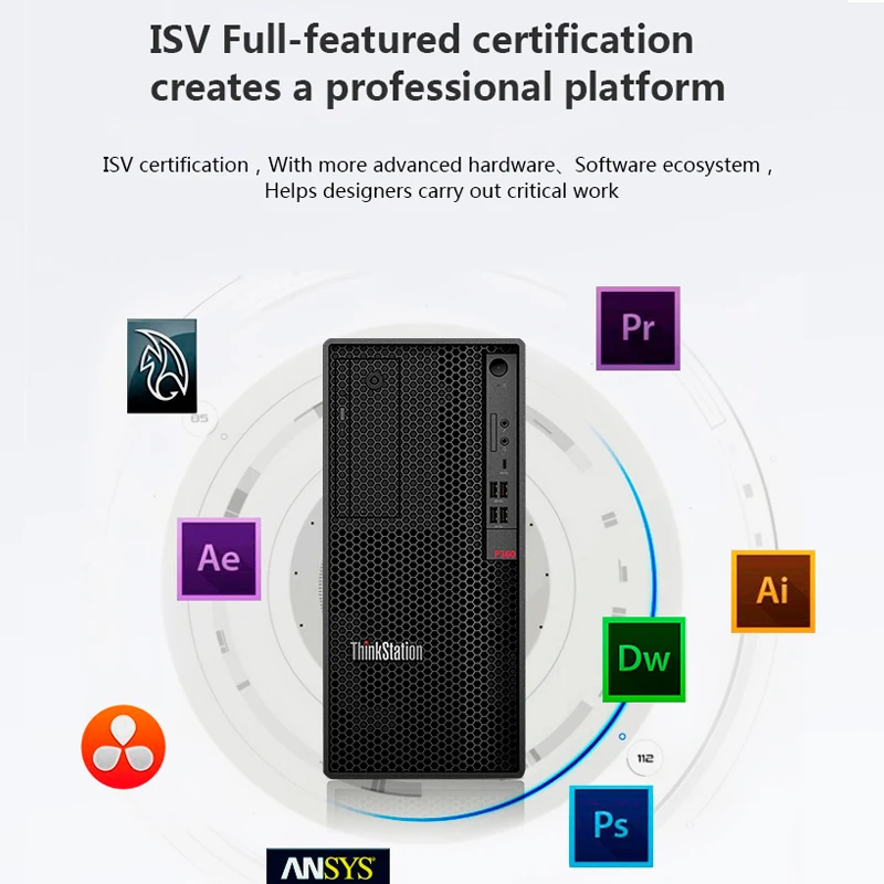Commercial graphics tower workstation P360 3D rendering modeling designer computer I5 host original parts support customization