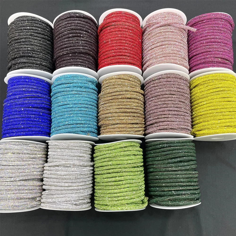 tr071 wholesale hot selling crystal rhinestone rope  rhinestone adhesive rope trimming