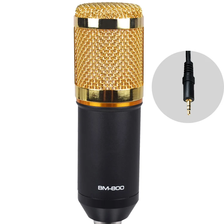 
BM800 condenser microphone kit studio recording 3.5mm with shock mount for phone PC Computer MAC Laptop 