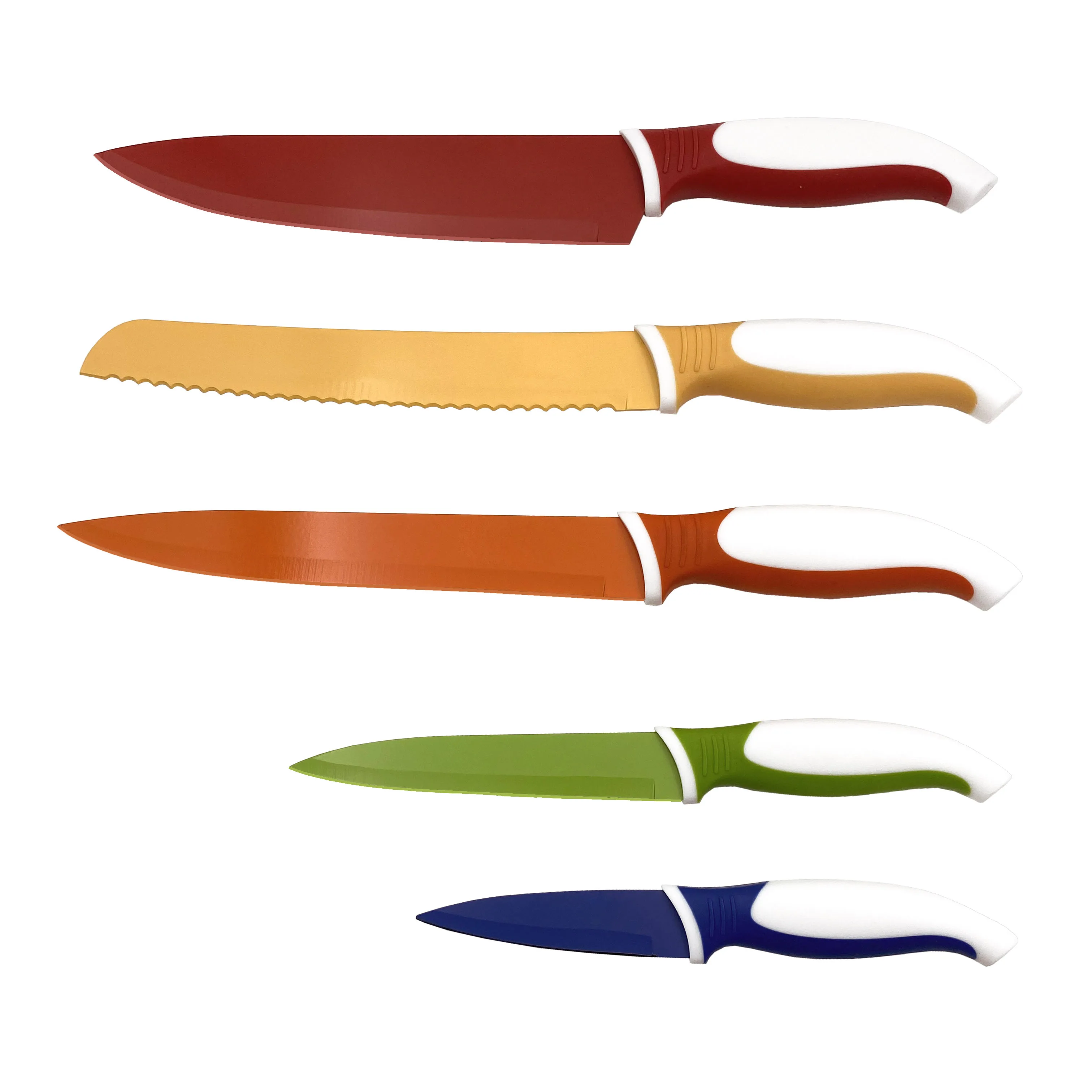 Top Seller 3cr13 Stainless Steel 5pcs Portable Durable Kitchen Knife Set With Pp Handle