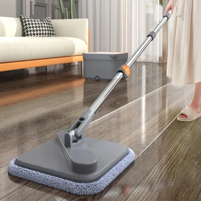 360 Degree Spin Magic Mop Bucket Telescopic Bathroom Wet Dry Handle Mop