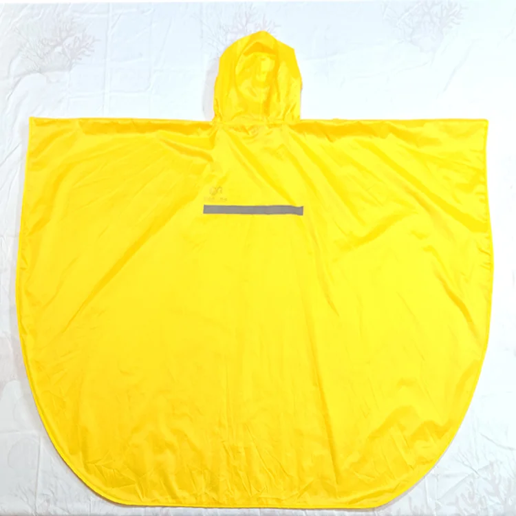 
High quality custom print reflective rain poncho yellow waterproof adult raincoat 