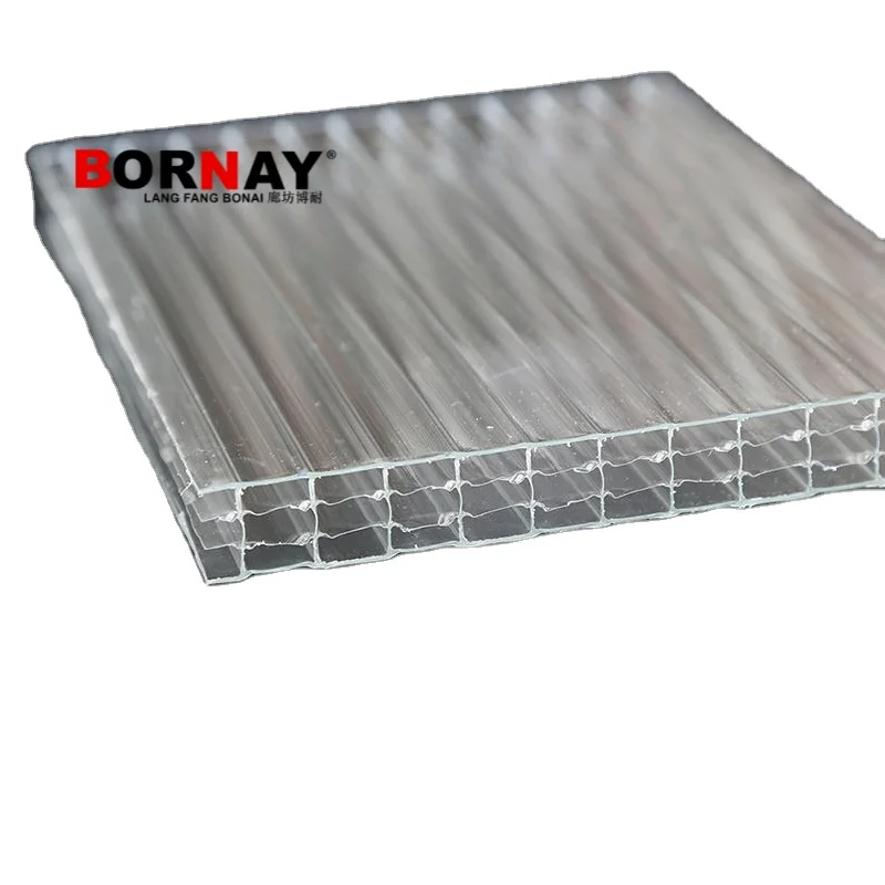 Langfang bonai Clear Polycarbonate Multi-Wall Hollow Sheet PC Sunshine Board with Light Weight
