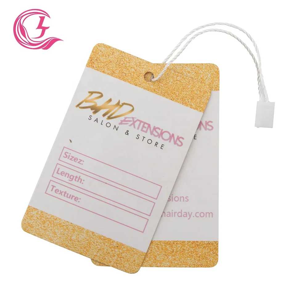Custom Logo Black Pink Label Lace Wigs  Glue Private Hair Hang Wrap T Shirt Garment Personal Tags For Bundles