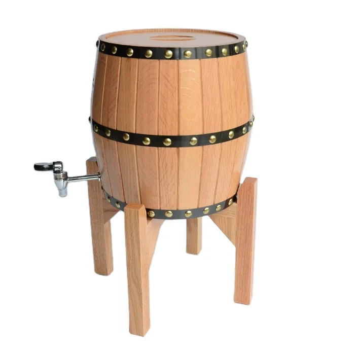 2024 индивидуальный Логотип Экологически чистая твердая дубовая сосновая бочка для вина 3 л 5 л деревянная бочка для пива