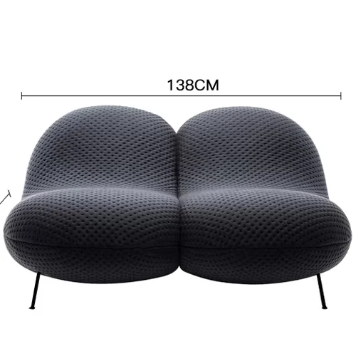 Furniture Modern Minimalist Leisure Sofa Sets Luxury Living Room Combination Lazy Bubble Metal Legs Sofa Peas Sofa Red